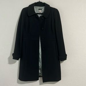 J. Crew Long Black Wool Pea Coat